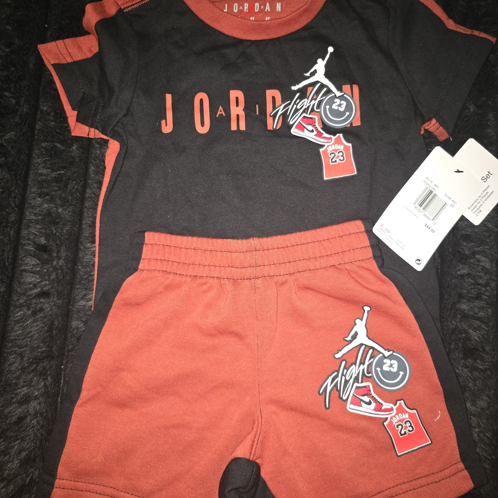Jordan Kids Matching Set in Black and Red